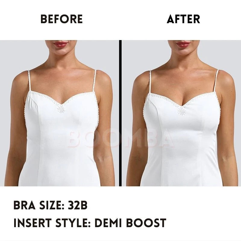 BOOMBA Demi Boost Inserts | Bone & Grey Bridal | Wedding Bra Accessories Padded Adhesive Inserts for Bridal Gowns Wedding Dresses Canada USA Singapore Australia UK