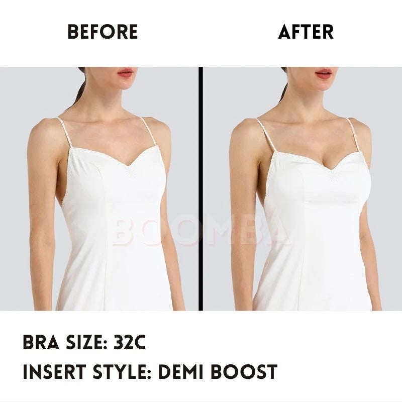 BOOMBA Demi Boost Inserts | Bone & Grey Bridal | Wedding Bra Accessories Padded Adhesive Inserts for Bridal Gowns Wedding Dresses Canada USA Singapore Australia UK