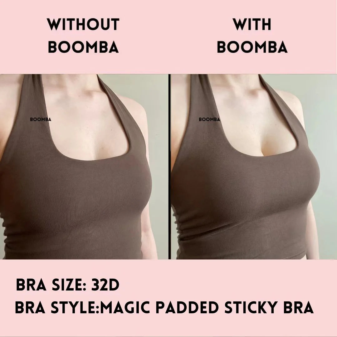 BOOMBA Magic Padded Sticky Bra | Bone & Grey Bridal | Wedding Bra Accessories Padded Adhesive Inserts for Bridal Gowns Wedding Dresses Canada USA Singapore Australia UK
