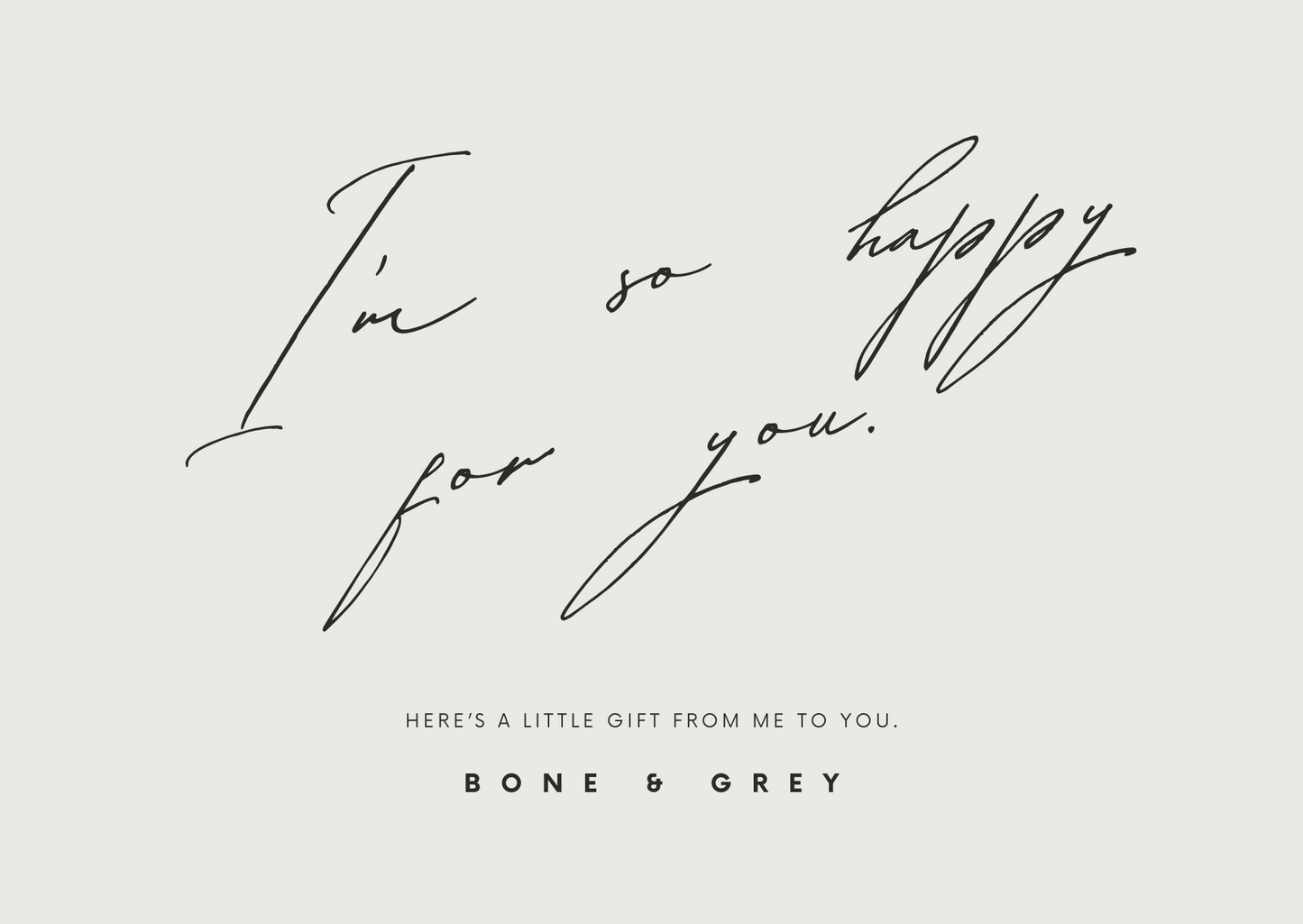 Bone and Grey Bridal Gift Card