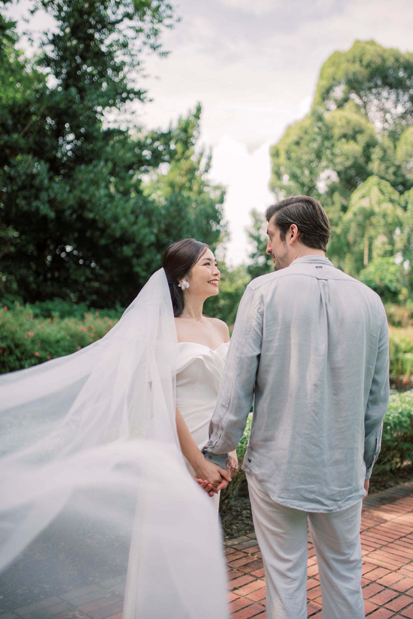 Chloe 2-tiered Tulle Cathedral Veil | Bone & Grey Bridal Accessories