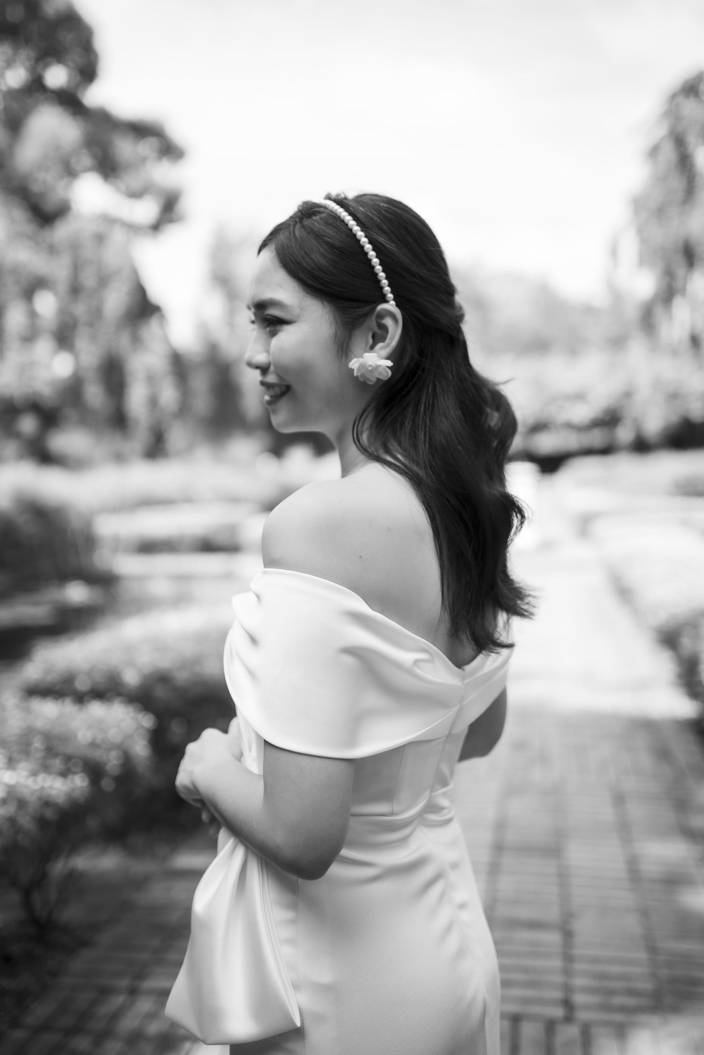 Cassie Pearl Headband | Bone & Grey Bridal Accessories