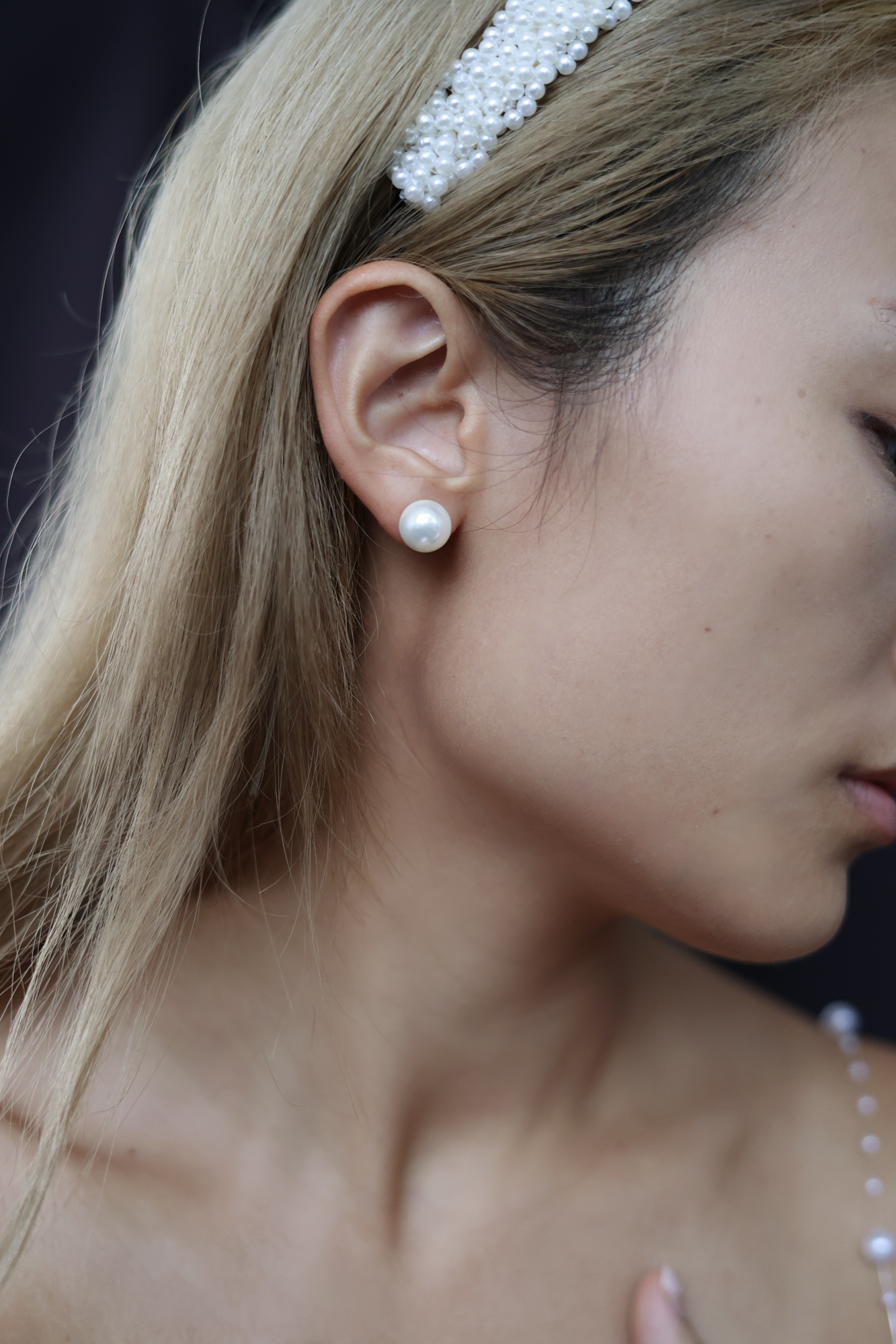 Pearl Stud Earrings | Bone and Grey Bridal Accessories | Wedding earrings Singapore Canada US Earrings for Brides