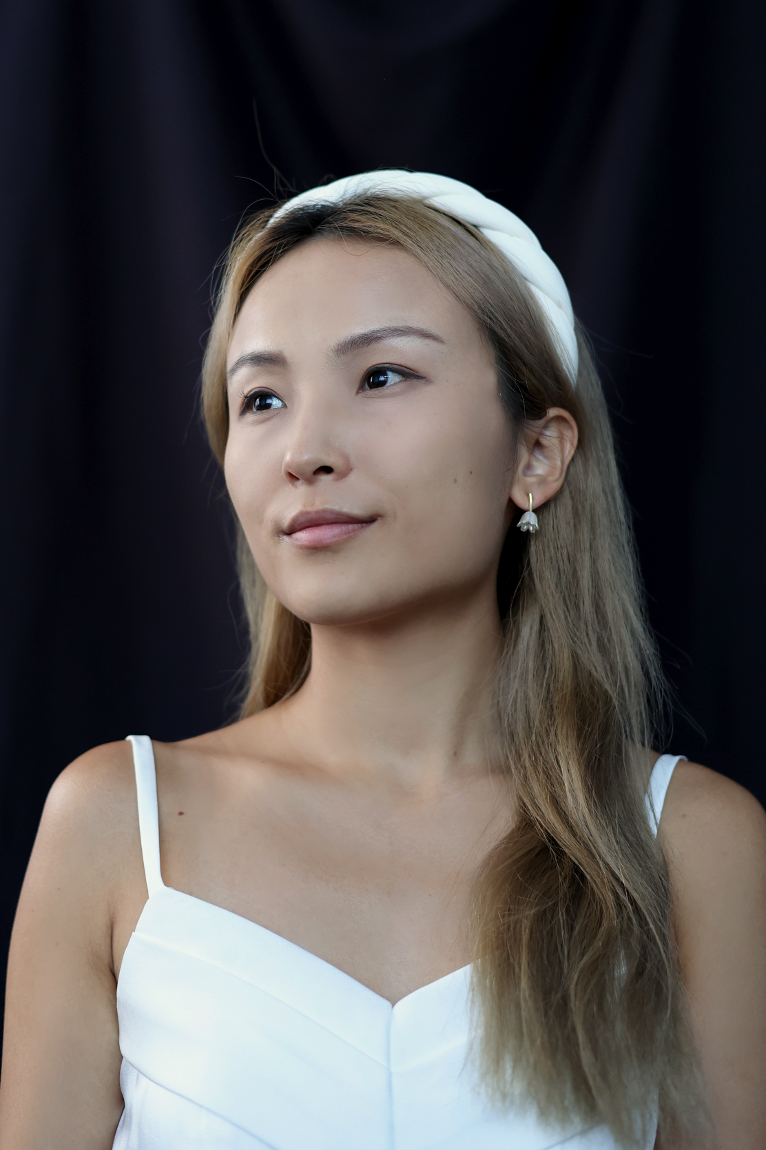 Astrid Croissant Headband | Bone & Grey Bridal Accessories