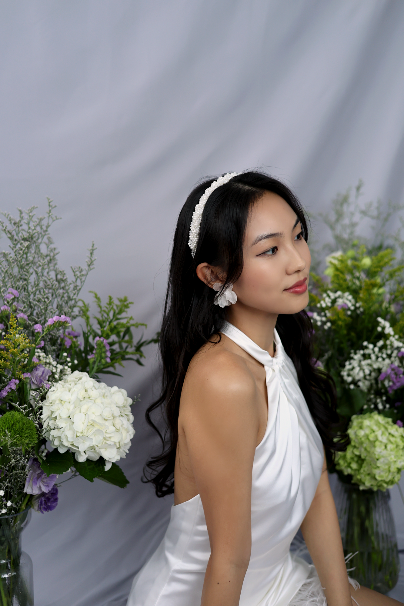 Blair Beaded Headband | Bone & Grey Bridal Accessories