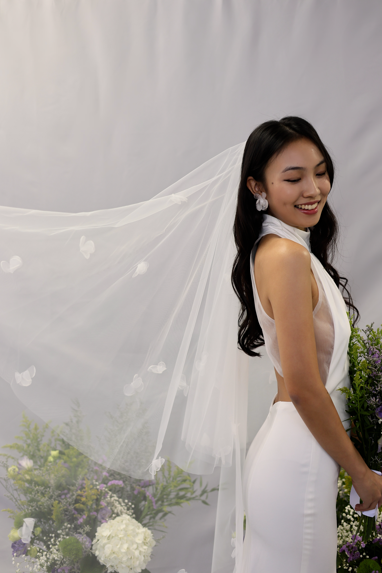 Isabelle Floral Veil | Bone & Grey Bridal Accessories