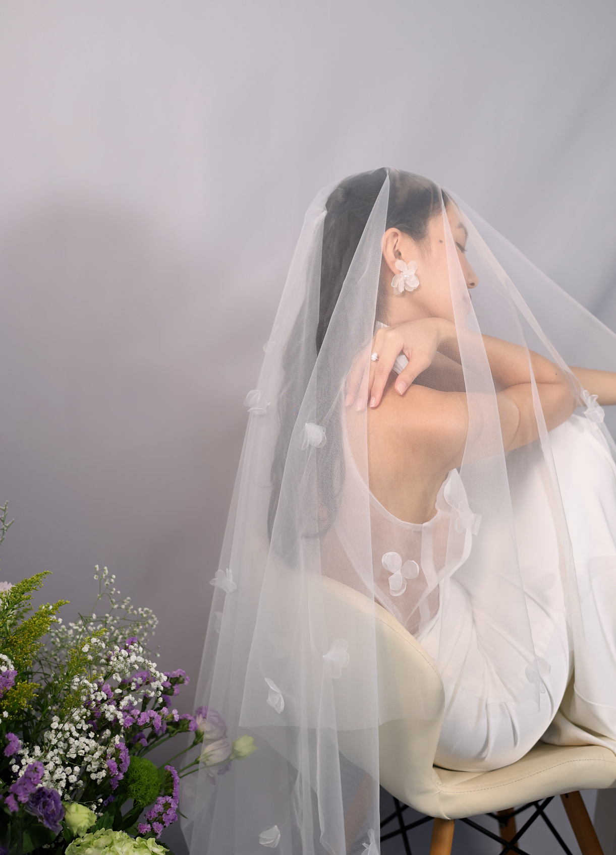 Isabelle Floral Veil | Bone & Grey Bridal Accessories