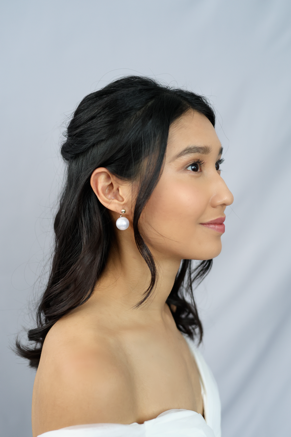 Abigail Pearl Resin Earrings | Bone and Grey Bridal Accessories