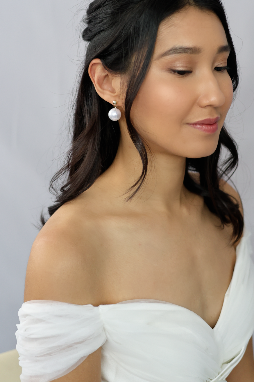 Abigail Pearl Resin Earrings | Bone and Grey Bridal Accessories