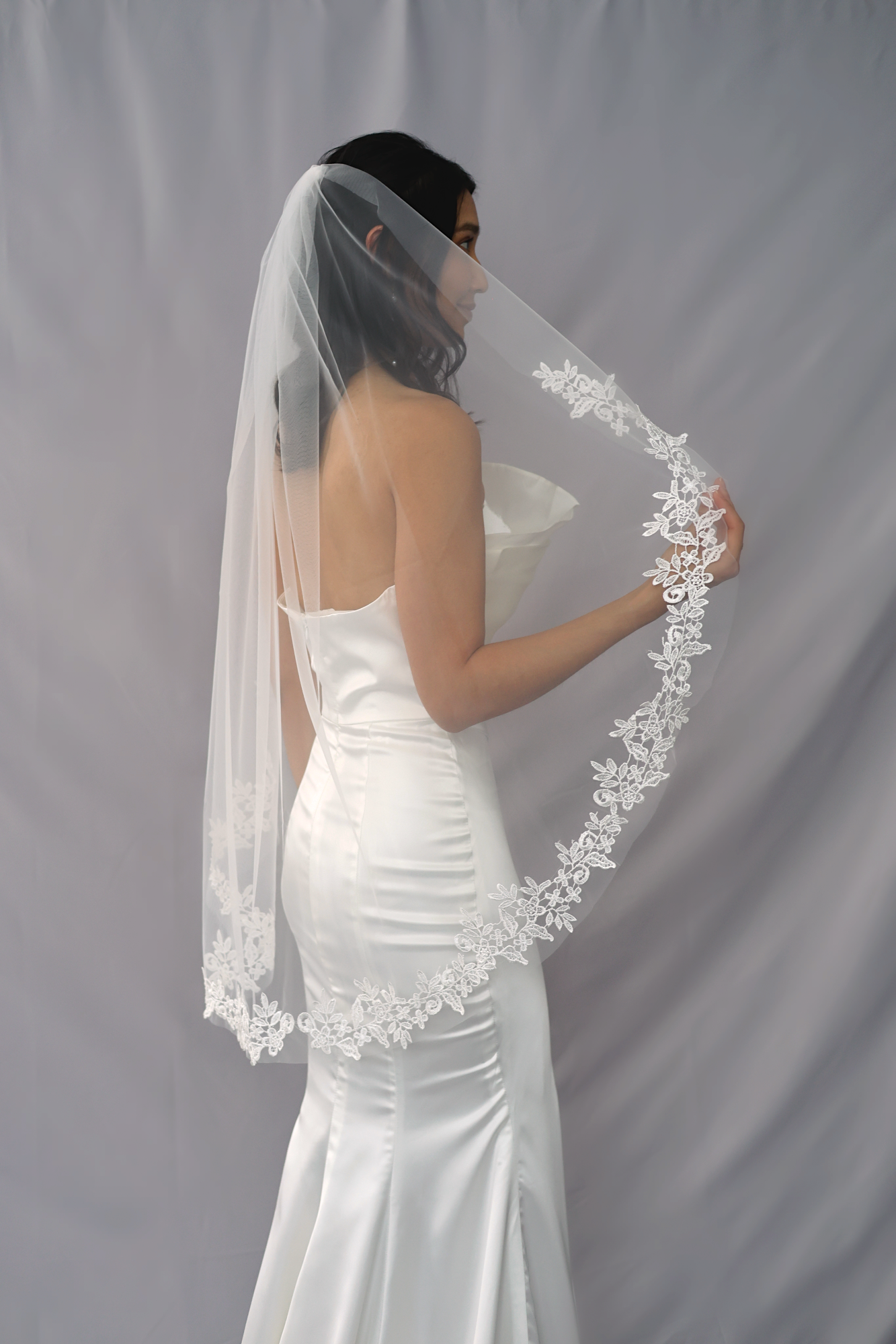 Penelope Lace Veil | Bone & Grey Bridal Accessories