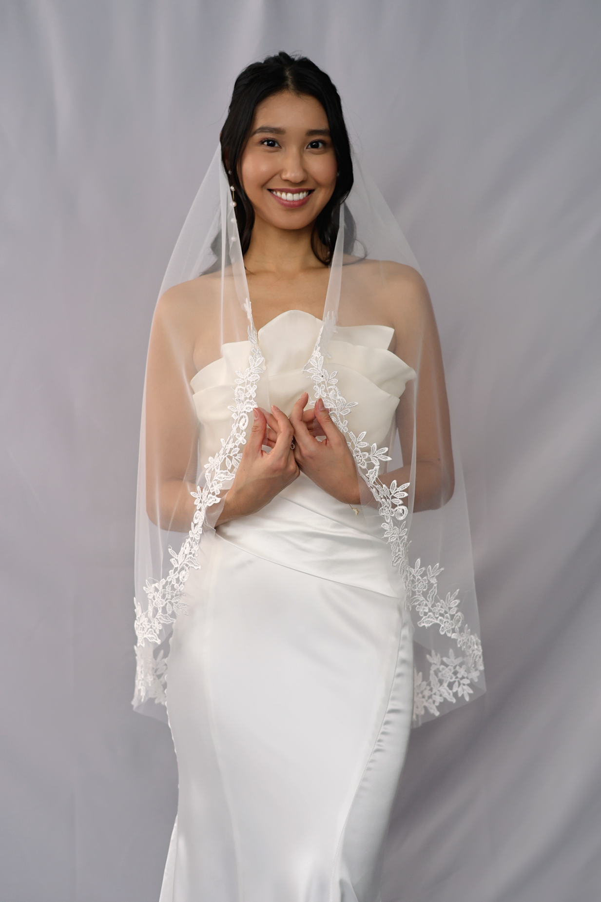 Penelope Lace Veil | Bone & Grey Bridal Accessories