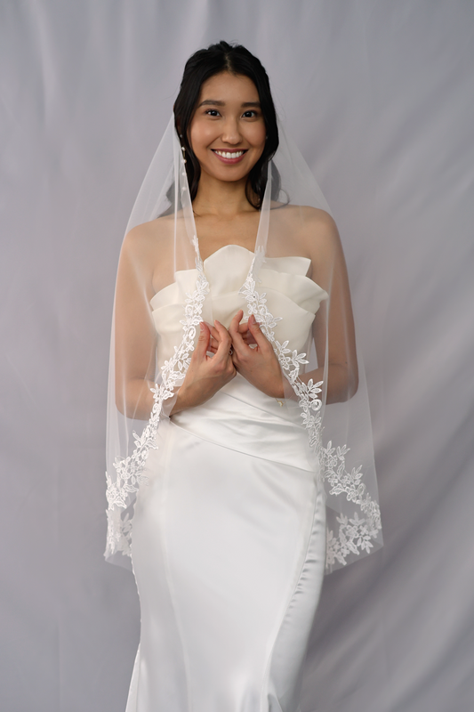 Penelope Lace Veil | Bone & Grey Bridal Accessories