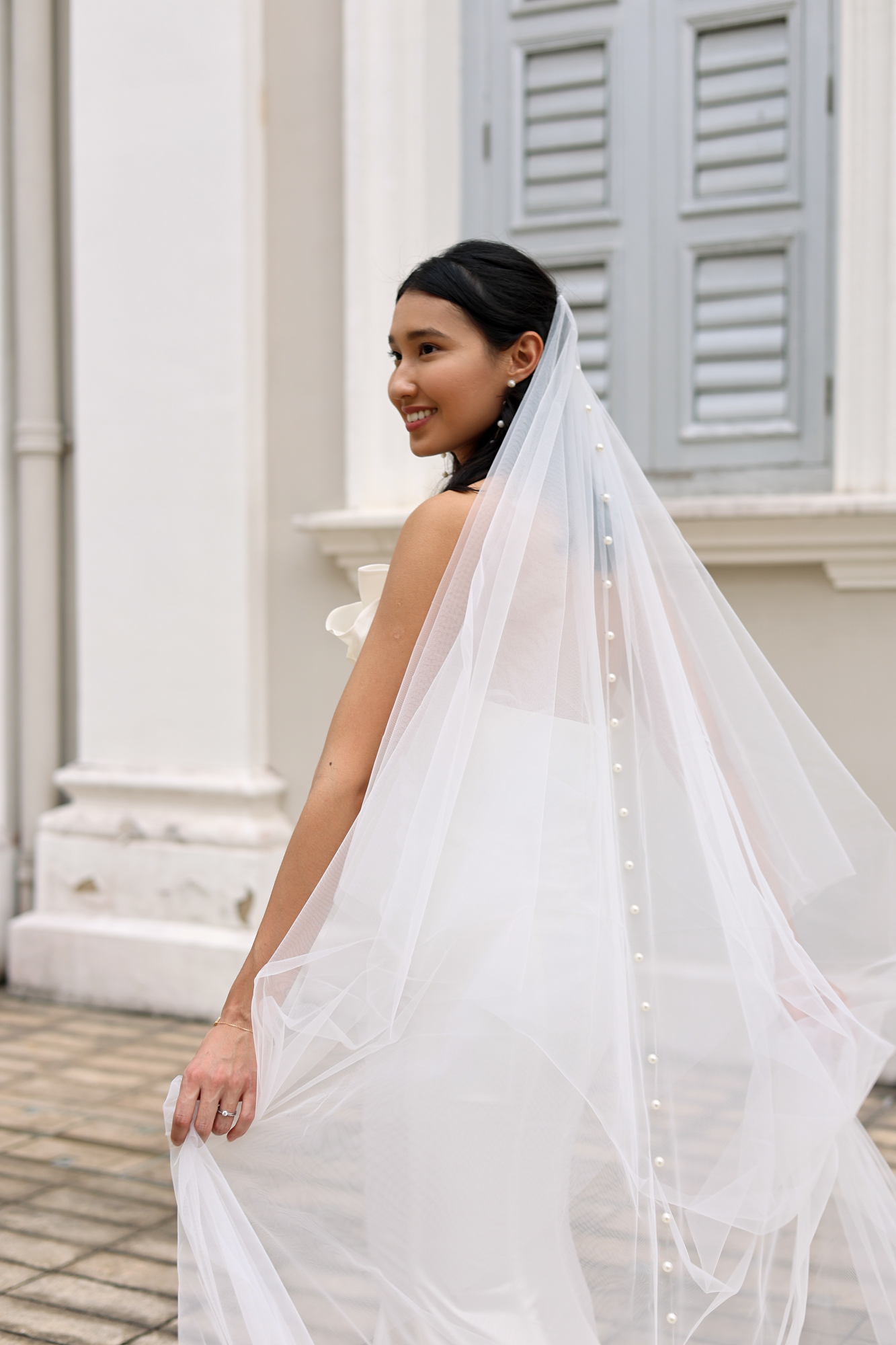 Irene Pearl Veil | Bone & Grey Bridal Accessories