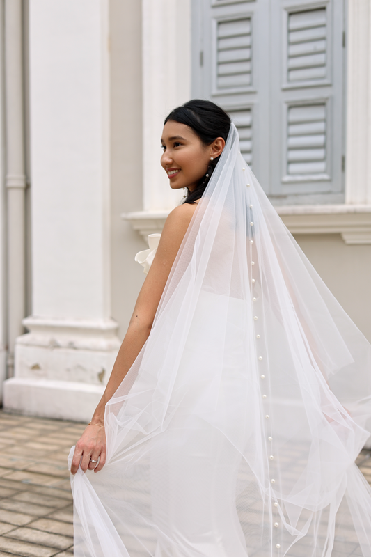 Irene Pearl Veil | Bone & Grey Bridal Accessories