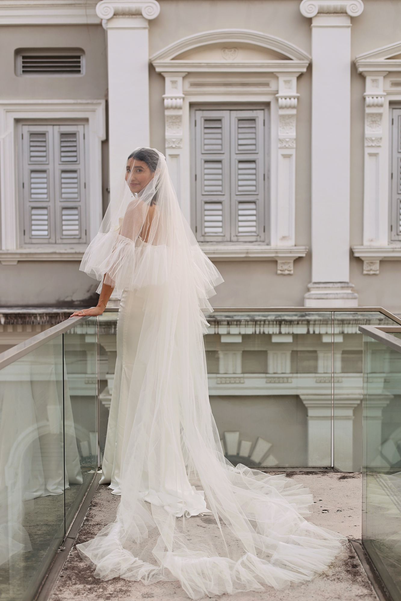Amelia Frilly Veil | Bone & Grey Bridal Accessories