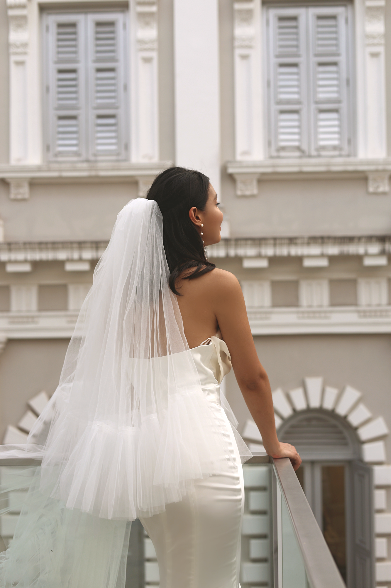 Amelia Frilly Veil | Bone & Grey Bridal Accessories