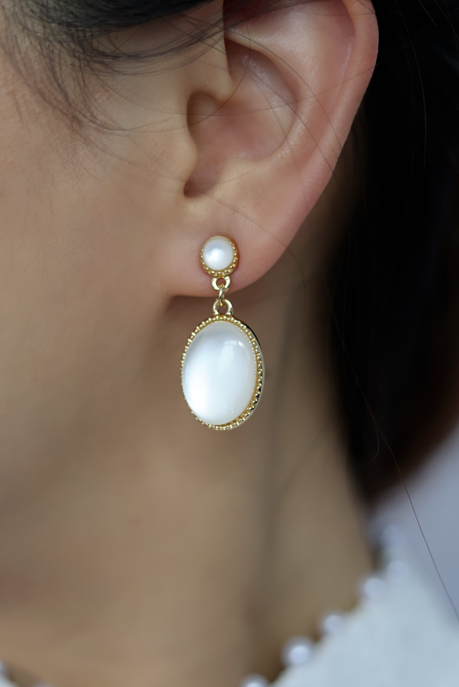 Eleanor Vintage-Style Earrings | Bone and Grey Bridal Accessories