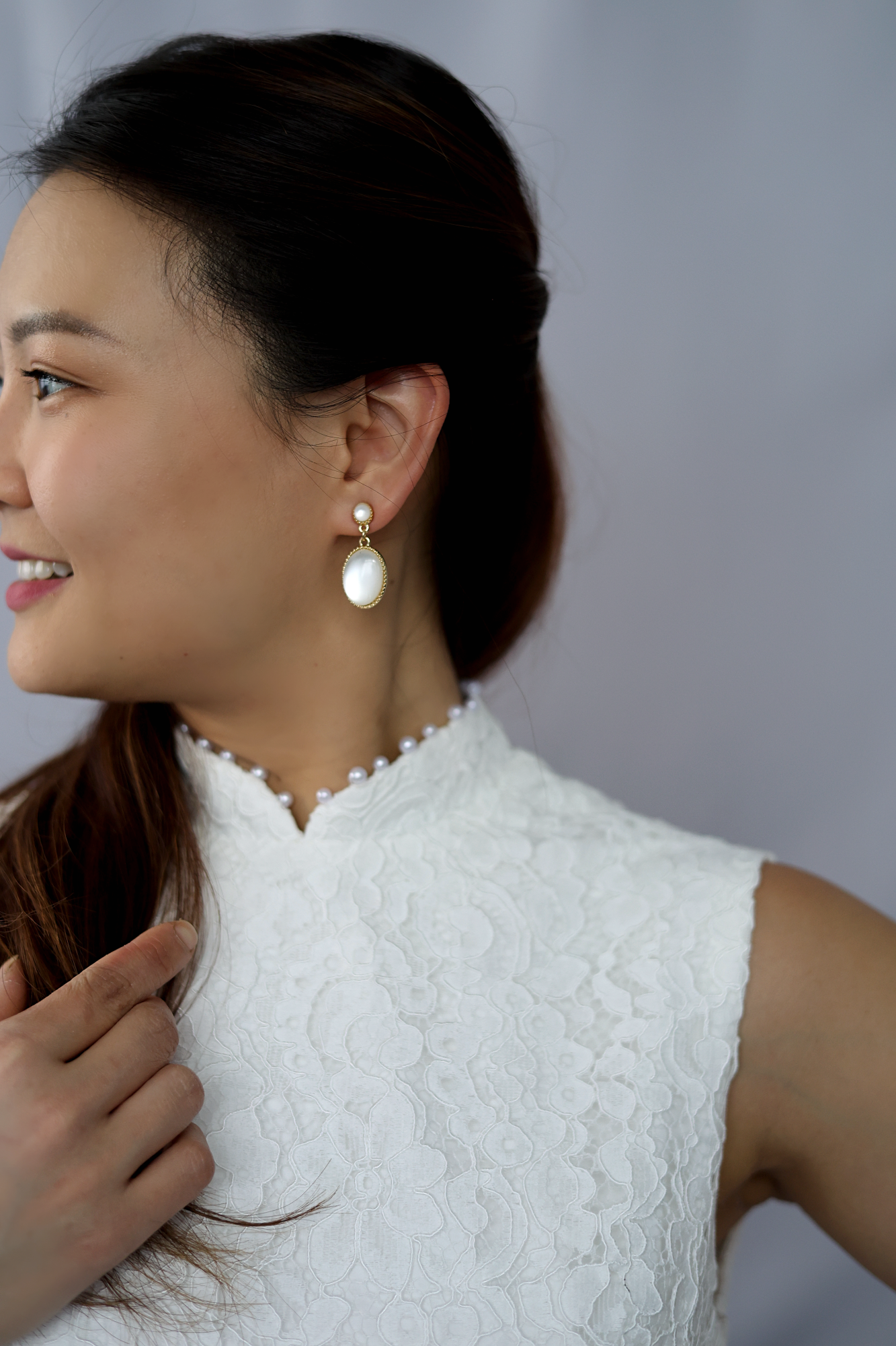 Eleanor Vintage-Style Earrings | Bone and Grey Bridal Accessories
