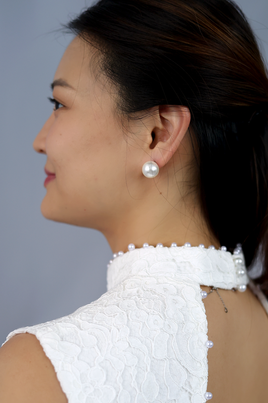 Pearl Stud Earrings | Bone and Grey Bridal Accessories | Wedding earrings Singapore Canada US Earrings for Brides