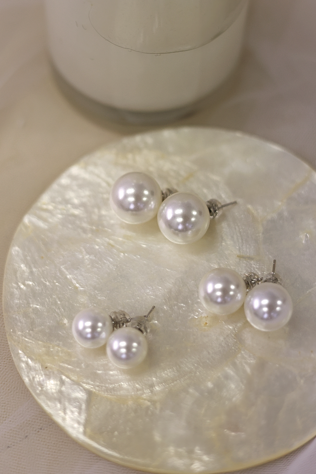 Pearl Stud Earrings | Bone and Grey Bridal Accessories | Wedding earrings Singapore Canada US Earrings for Brides