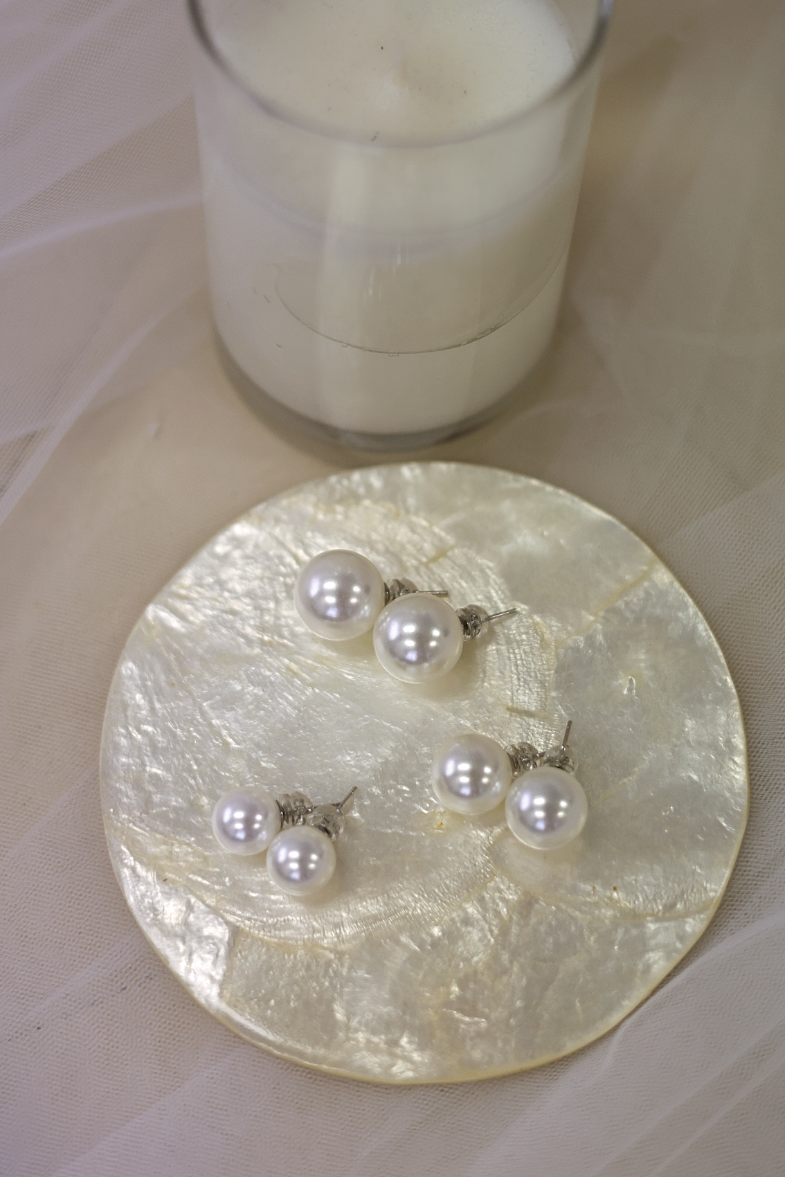 Pearl Stud Earrings | Bone and Grey Bridal Accessories | Wedding earrings Singapore Canada US Earrings for Brides