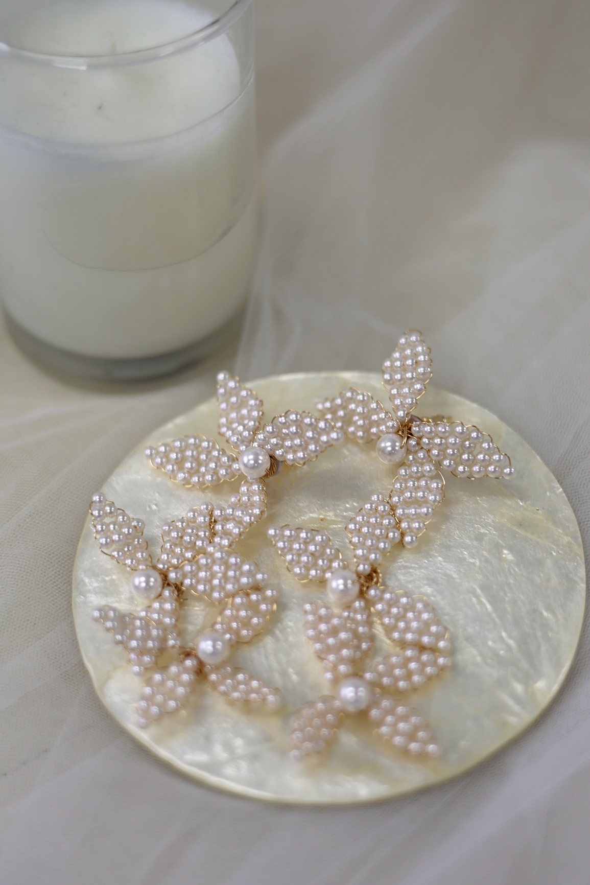 Halle Handmade Earrings | Bone and Grey Bridal Accessories