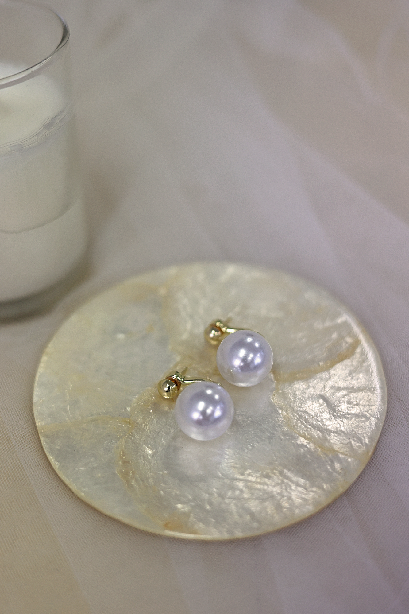 Abigail Pearl Resin Earrings | Bone and Grey Bridal Accessories