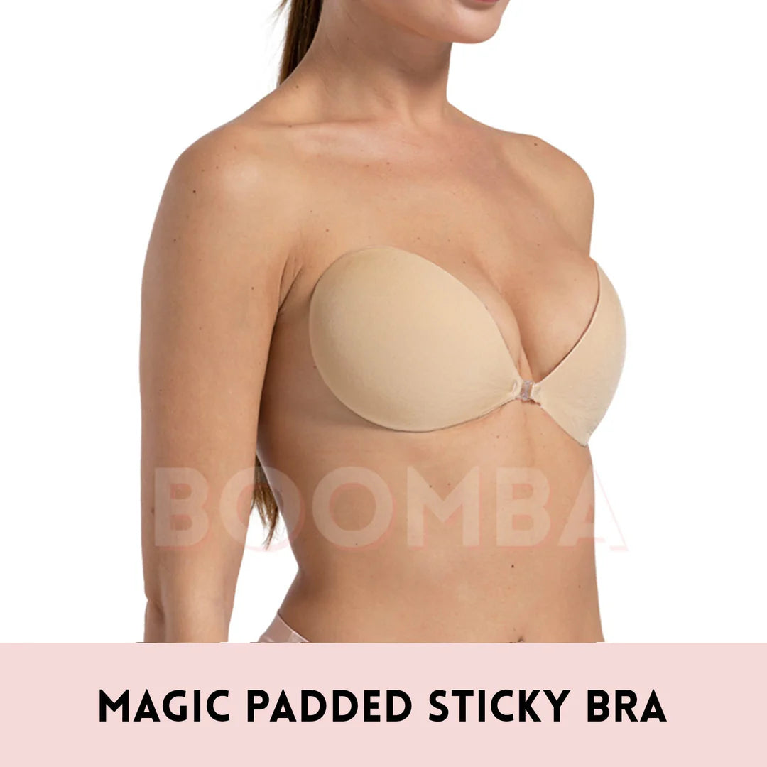BOOMBA Magic Padded Sticky Bra | Bone & Grey Bridal | Wedding Bra Accessories Padded Adhesive Inserts for Bridal Gowns Wedding Dresses Canada USA Singapore Australia UK