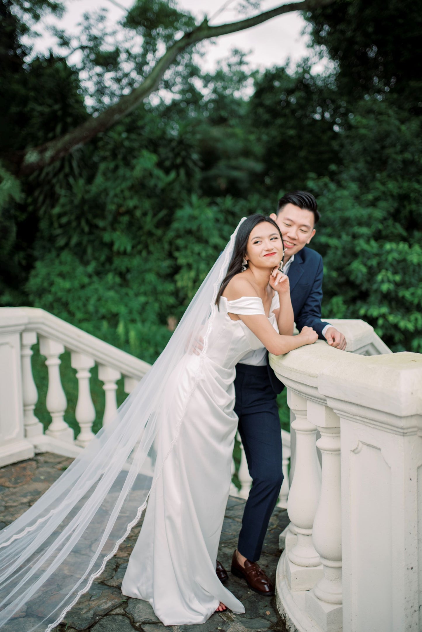 Ida Satin Off-the-Shoulder minimal wedding dress with No Train | Bone and Grey Bridal | Minimal wedding dresses online Singapore Canada USA