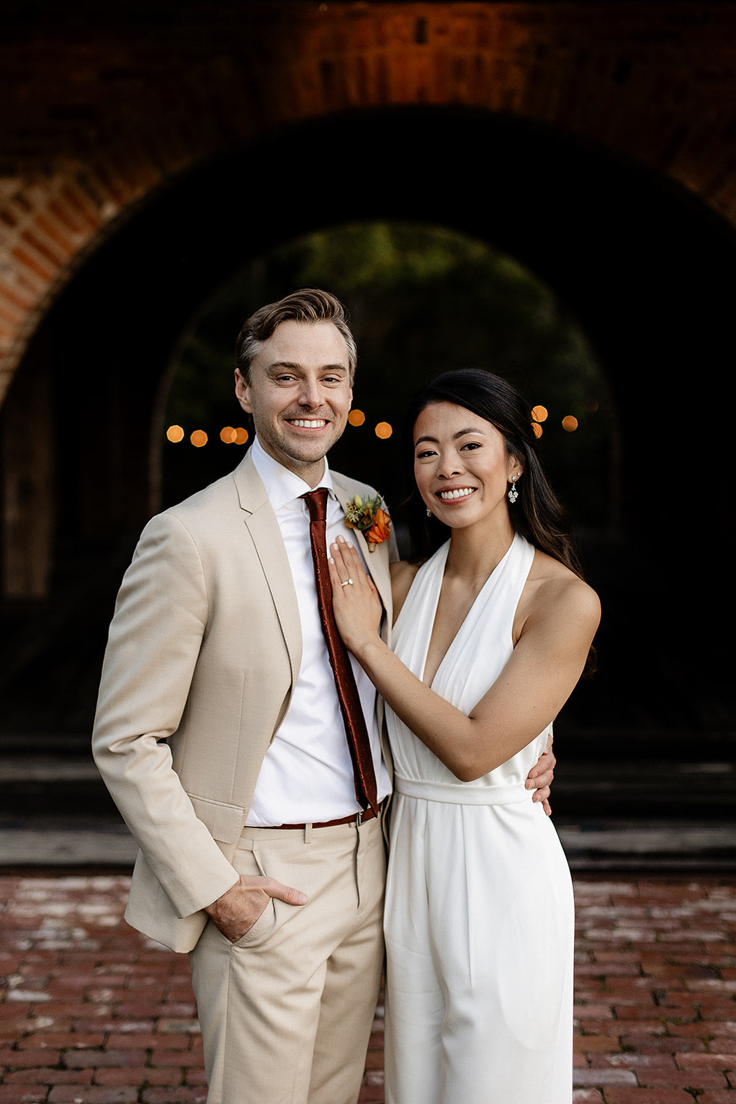 Jennifer Minimal Bridal Halter Jumpsuit | Bone and Grey Bridal | Minimal wedding jumpsuits online Singapore Canada USA