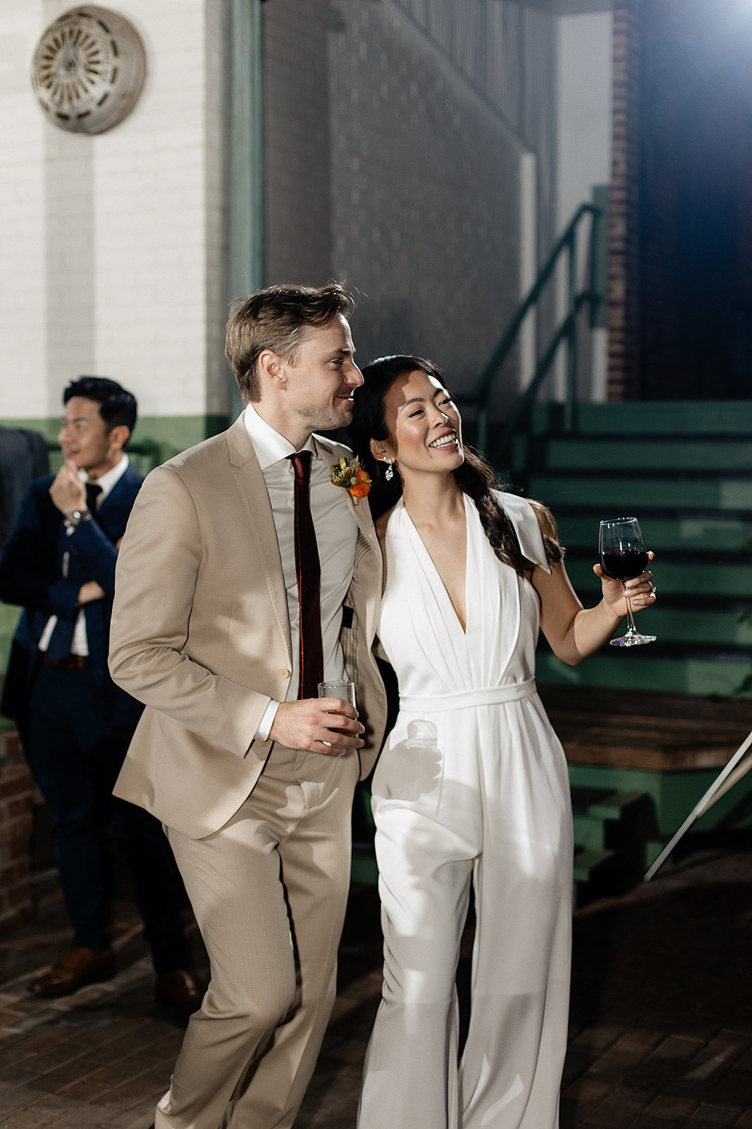 Jennifer Minimal Crepe Bridal Jumpsuit | Bone and Grey Bridal
