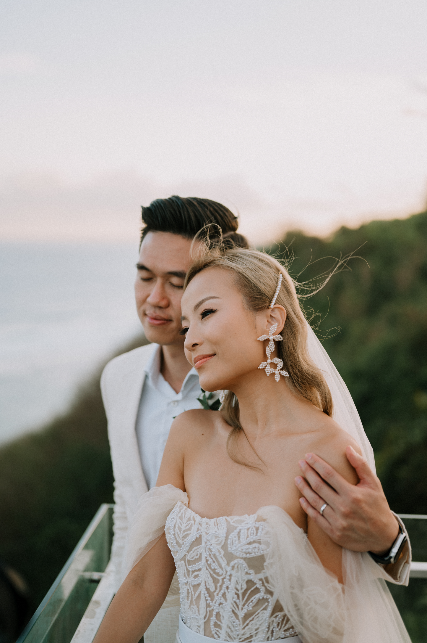 Halle Handmade Pearl Floral Earrings | Bone & Grey Bridal Accessories