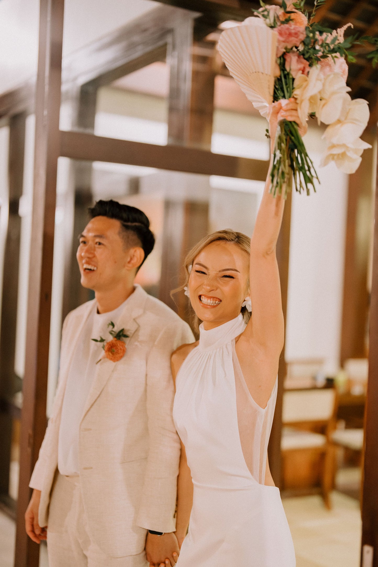Shelly Halter Crepe Open Back Wedding Dress | Bone and Grey Bridal | Affordable minimal wedding dresses online Canada Singapore USA