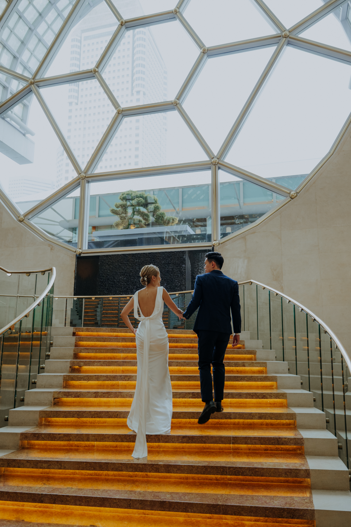 Julia Boat Neck Empire Waist Satin Wedding Dress| Bone and Grey Bridal | Minimal wedding Affordable dresses online Singapore Canada USA