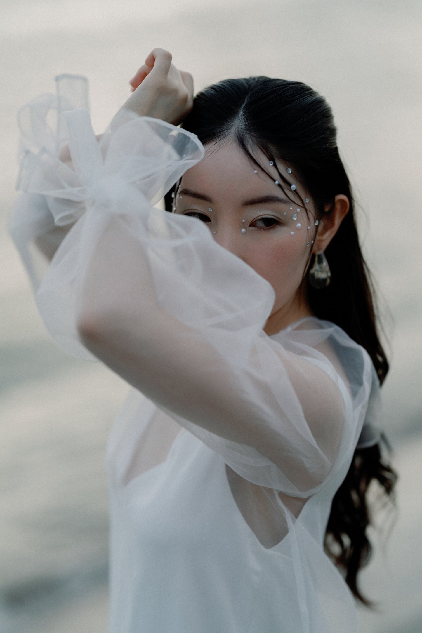 Sabrina Two-Piece Satin Slip Wedding Dress with Organza Overlay | Bone and Grey Bridal | Affordable Minimal Wedding Dress Sets Online Canada Singapore USA