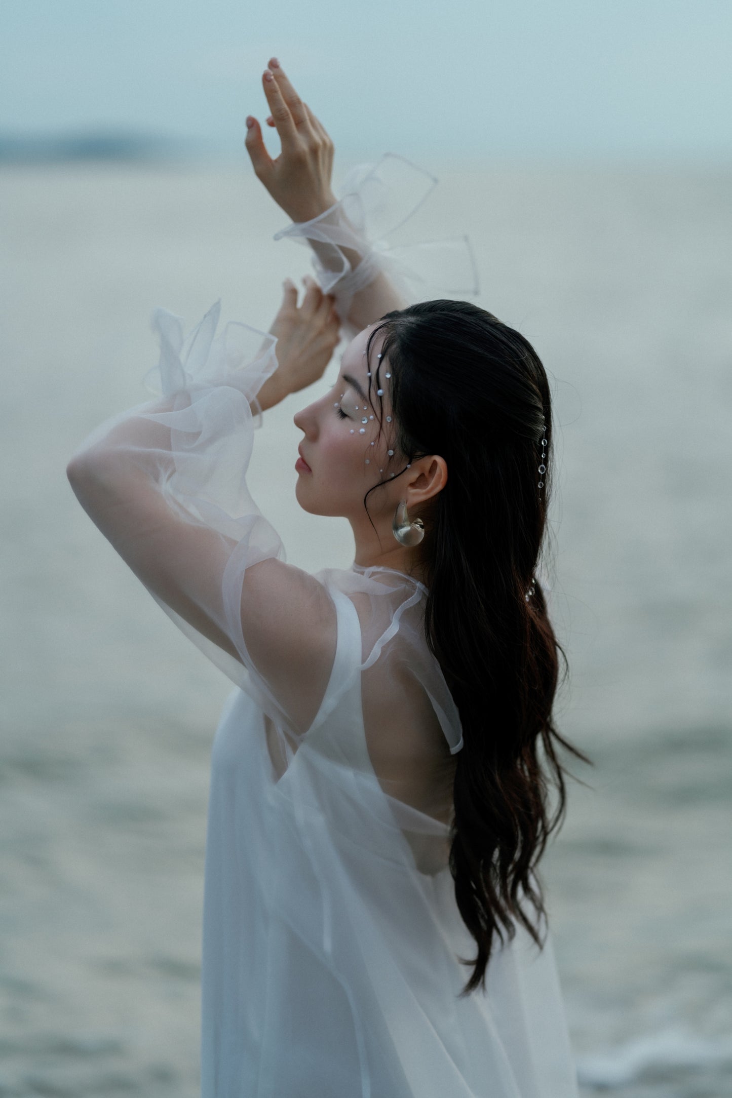 Sabrina Two-Piece Satin Slip Wedding Dress with Organza Overlay | Bone and Grey Bridal | Affordable Minimal Wedding Dress Sets Online Canada Singapore USA