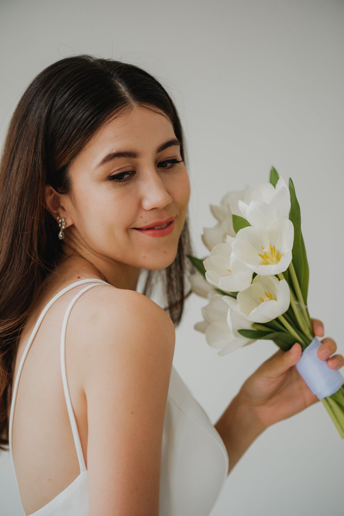 Crystal Floral Drop Earrings | Bone and Grey Bridal Accessories