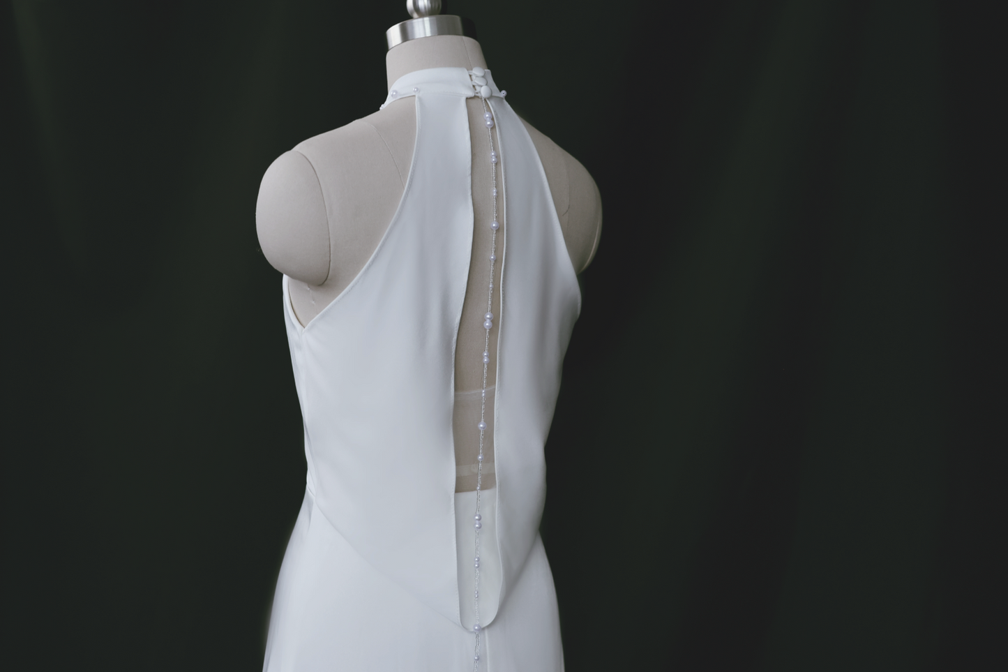 Melody Halter Column Wedding Dress | Bone and Grey Bridal | Minimal Affordable wedding dresses online Canada Singapore USA