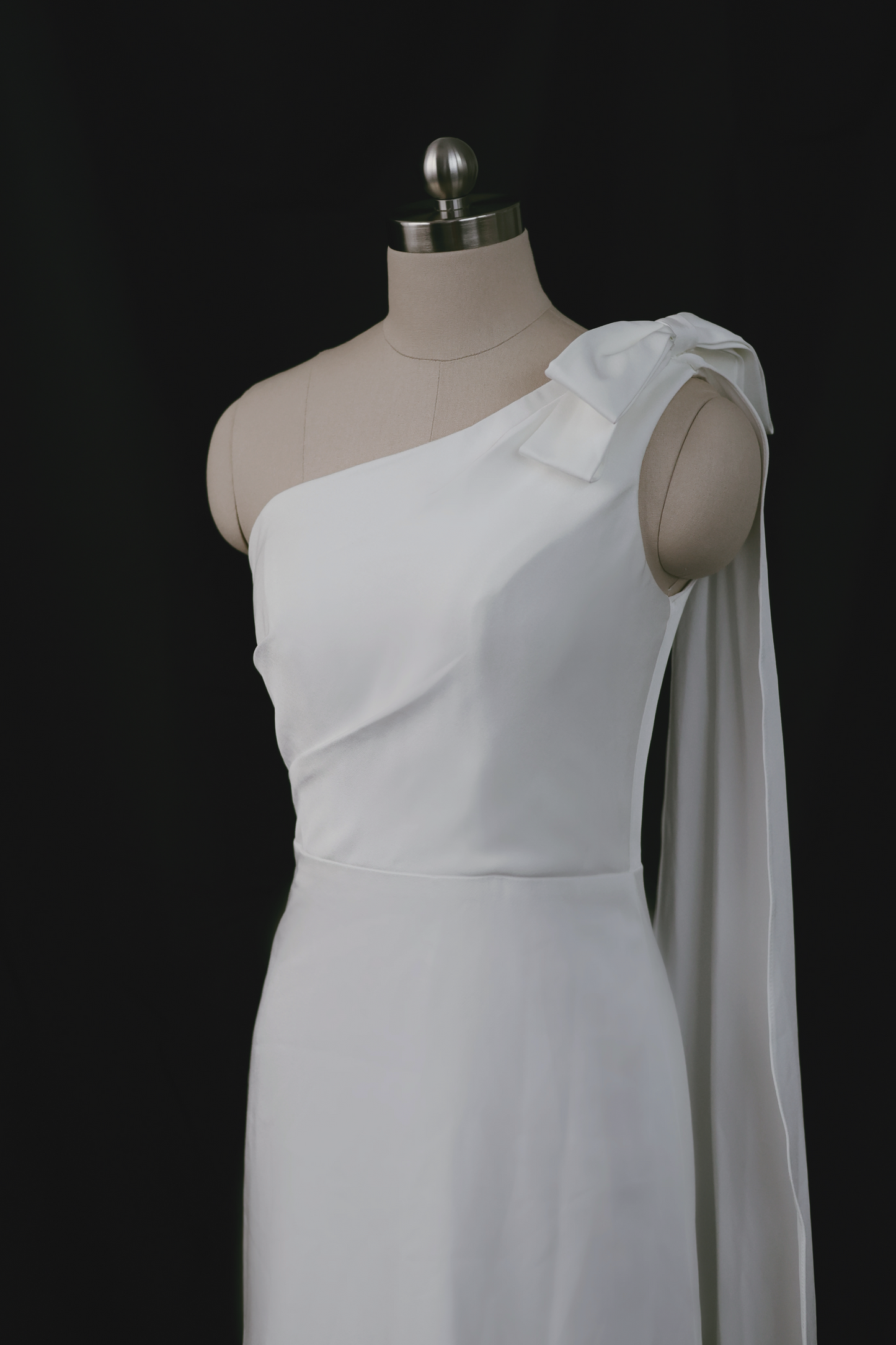 Nera one-shoulder simple bridal gown | Bone and Grey Bridal