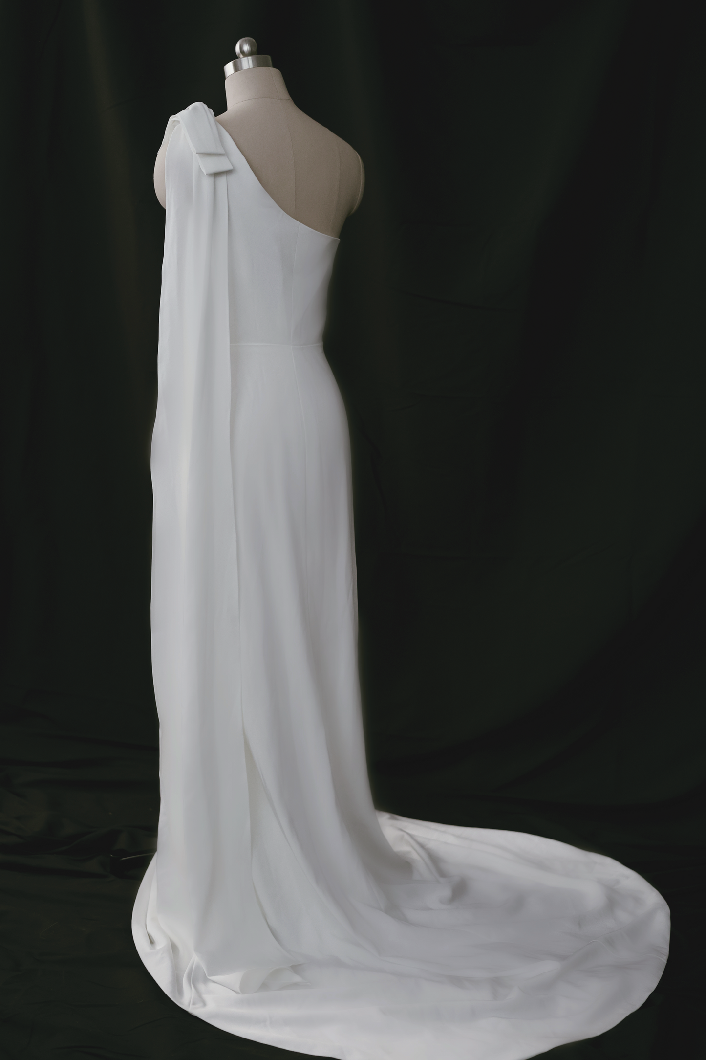 Nera one-shoulder simple bridal gown | Bone and Grey Bridal