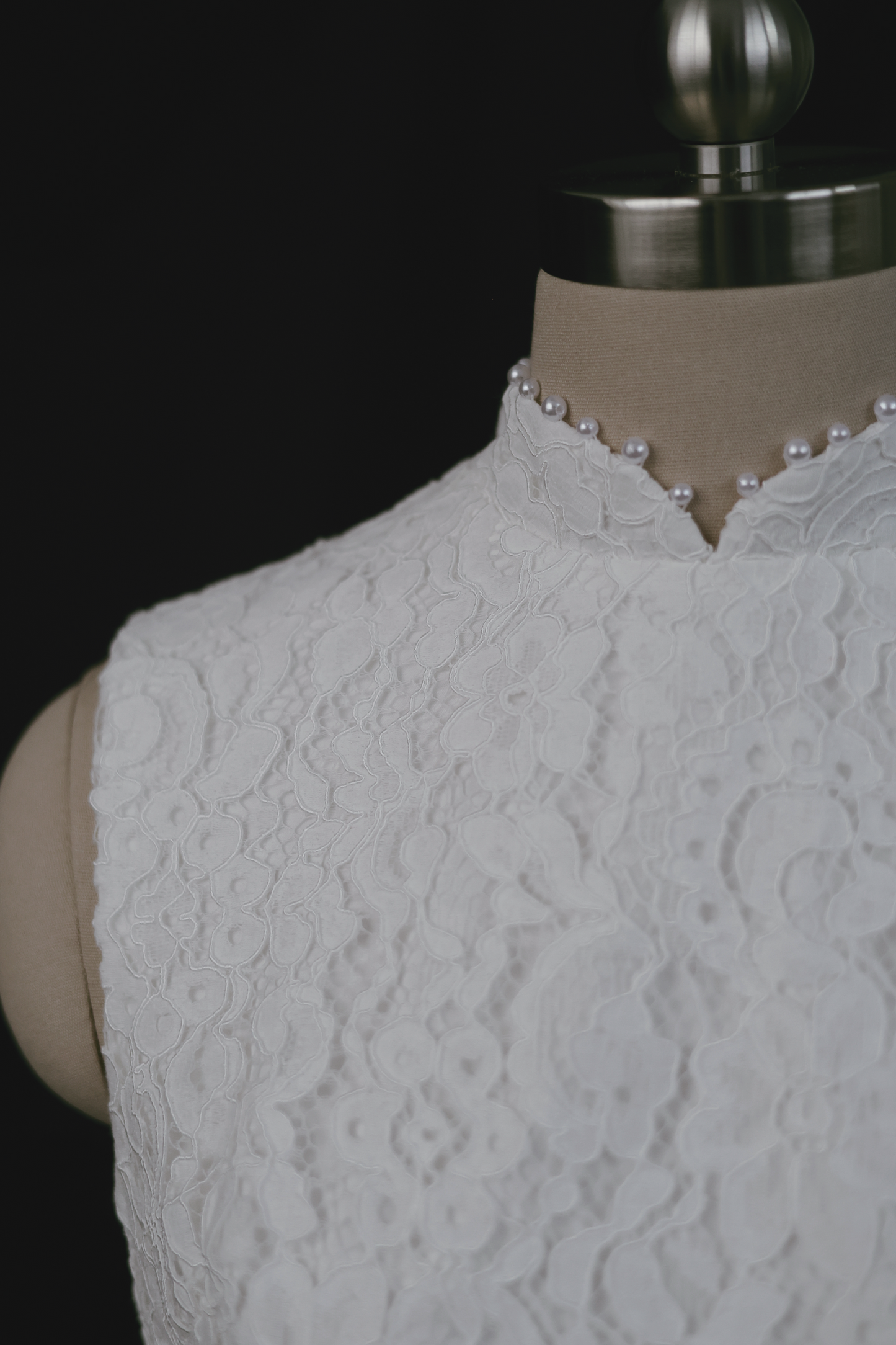 Mirine minimal lace qipao/ cheongsam dress | Bone and Grey Bridal