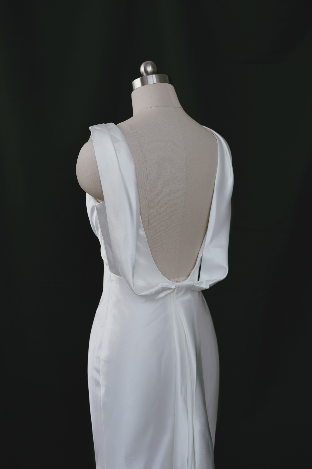 Julia Boat Neck Empire Waist Satin Wedding Dress| Bone and Grey Bridal | Minimal wedding Affordable dresses online Singapore Canada USA