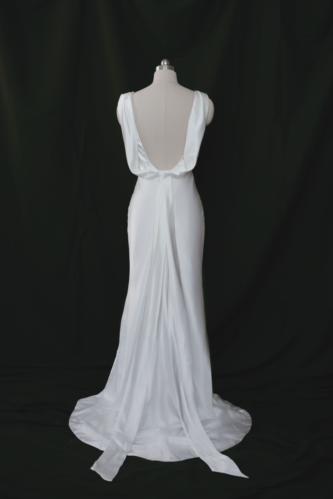 Julia Boat Neck Empire Waist Satin Wedding Dress| Bone and Grey Bridal | Minimal wedding Affordable dresses online Singapore Canada USA