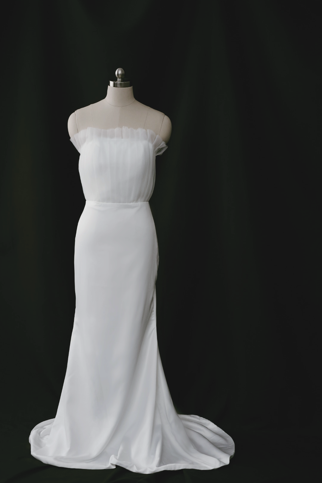 Naya Strapless Satin Column Wedding Dress | Bone and Grey Bridal | Minimal affordable wedding dresses online Canada Singapore USA