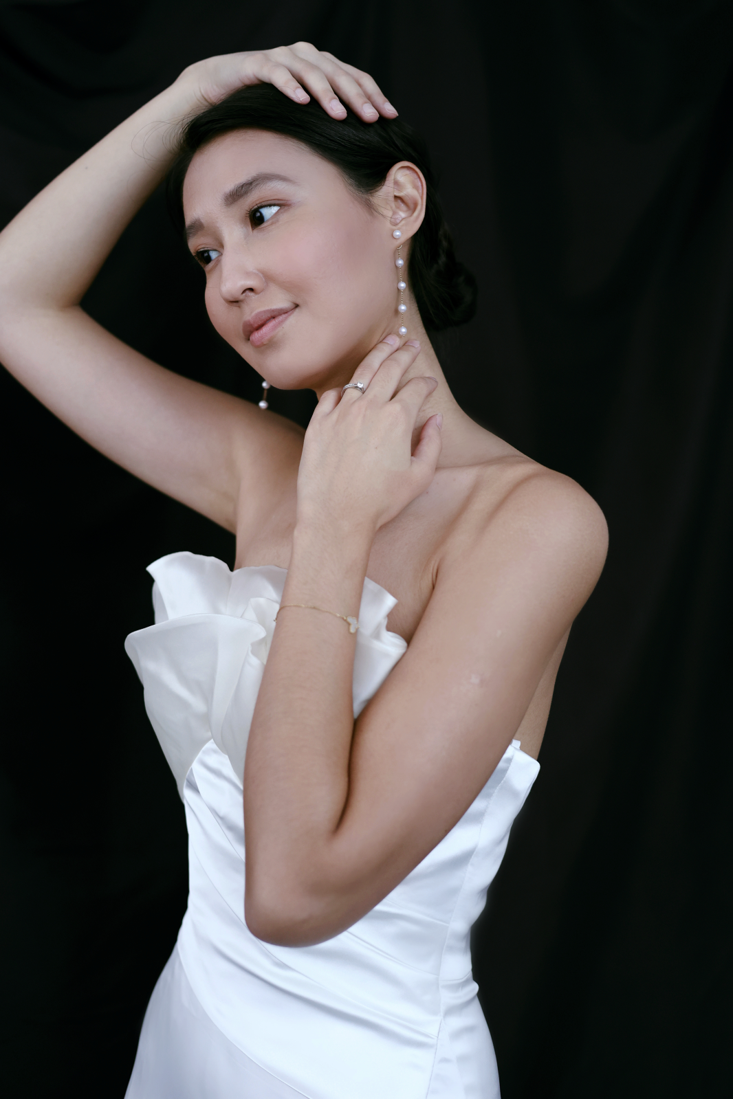 Vera Satin Trumpet Fit n Flare Wedding Dress with Organza | Bone and Grey Bridal | Affordable minimal wedding dresses online Canada Singapore USA