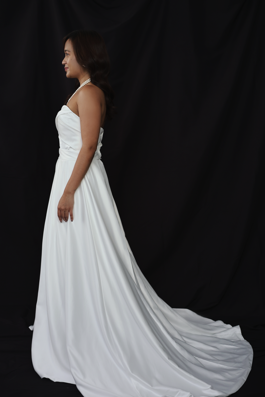 Jane Satin Sweetheart A-Line Jumpsuit Wedding Dress | Bone and Grey Bridal | Minimal wedding dresses online Singapore Canada USA