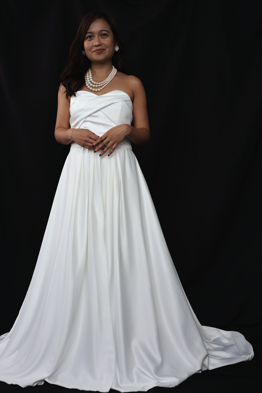 Jane Satin Sweetheart A-Line Jumpsuit Wedding Dress | Bone and Grey Bridal | Minimal wedding dresses online Singapore Canada USA