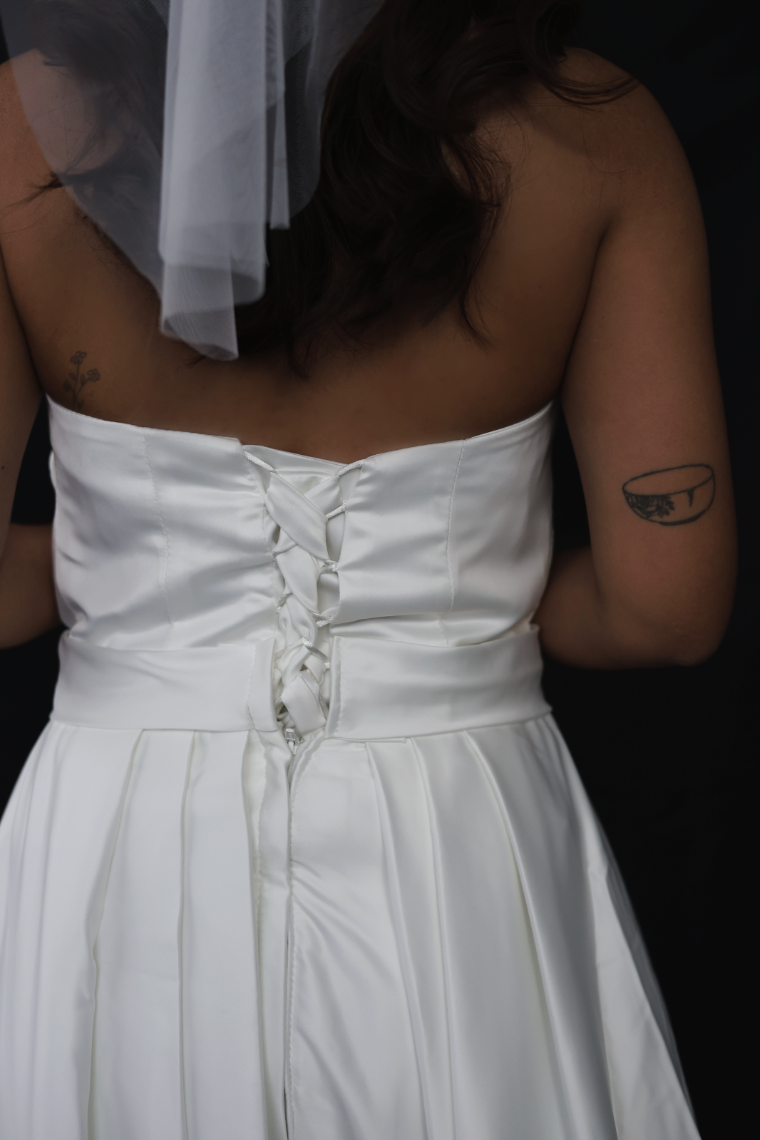 Jane Satin Sweetheart A-Line Jumpsuit Wedding Dress | Bone and Grey Bridal | Minimal wedding dresses online Singapore Canada USA