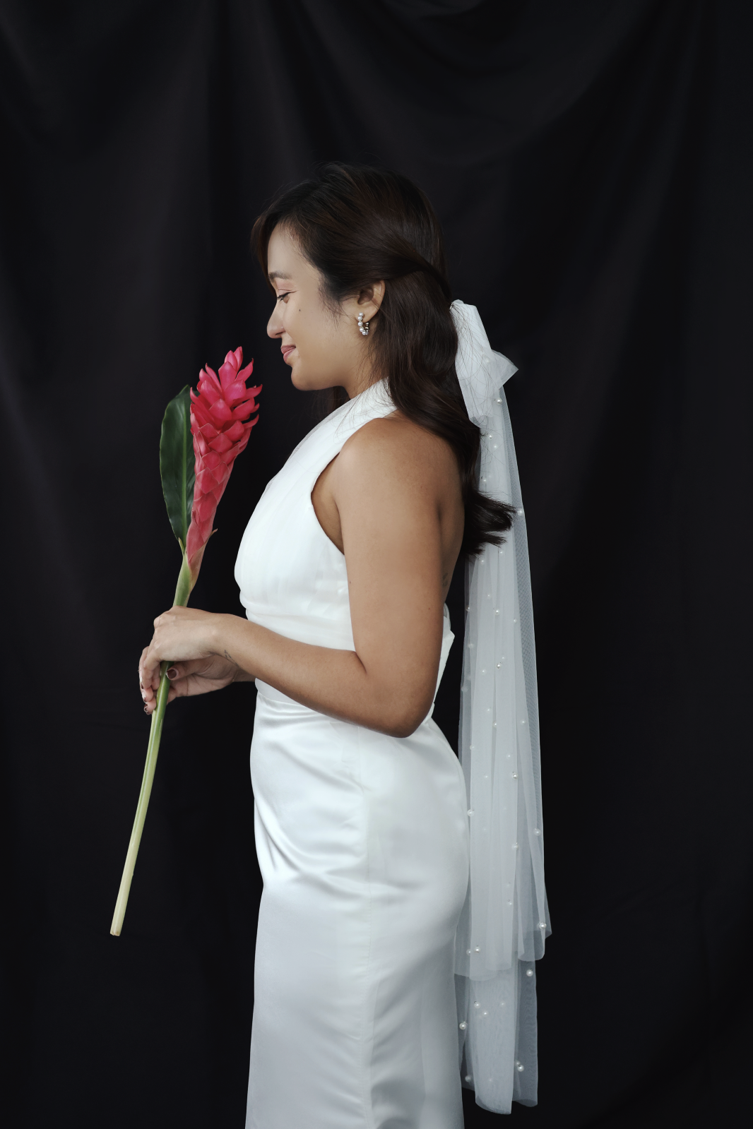 Serene Beaded Bow Veil | Bone & Grey Bridal Accessories