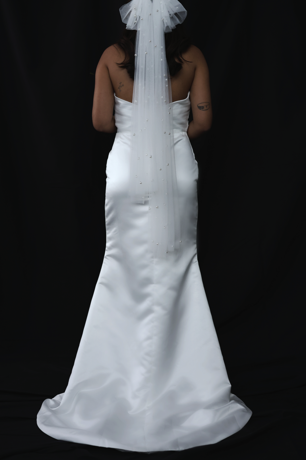 Jasmine Satin Halter Fit Flare Wedding Dress | Bone and Grey Bridal | Minimal wedding dresses online Singapore Canada USA